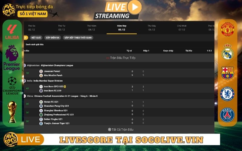 Livescore Socolive.vin là gì?